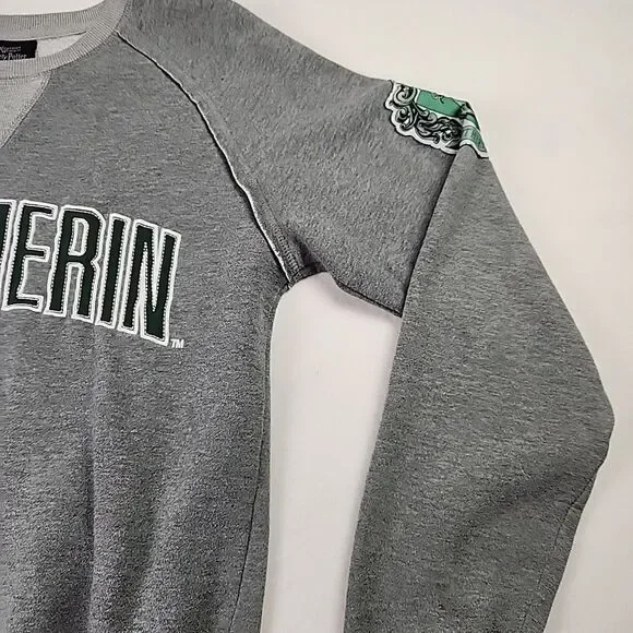 Slytherin Wizarding World of Harry Potter Sweatshirt Patch Universal Gray Small - Picture 3 of 11